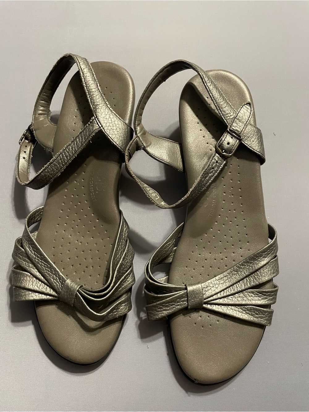 SAS Metallic Pewter Strappy Women's Sandals